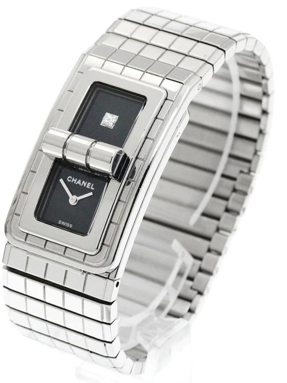CHANEL Code Coco H5144 1P diamond black Dial Quartz Ladies Watch_894930